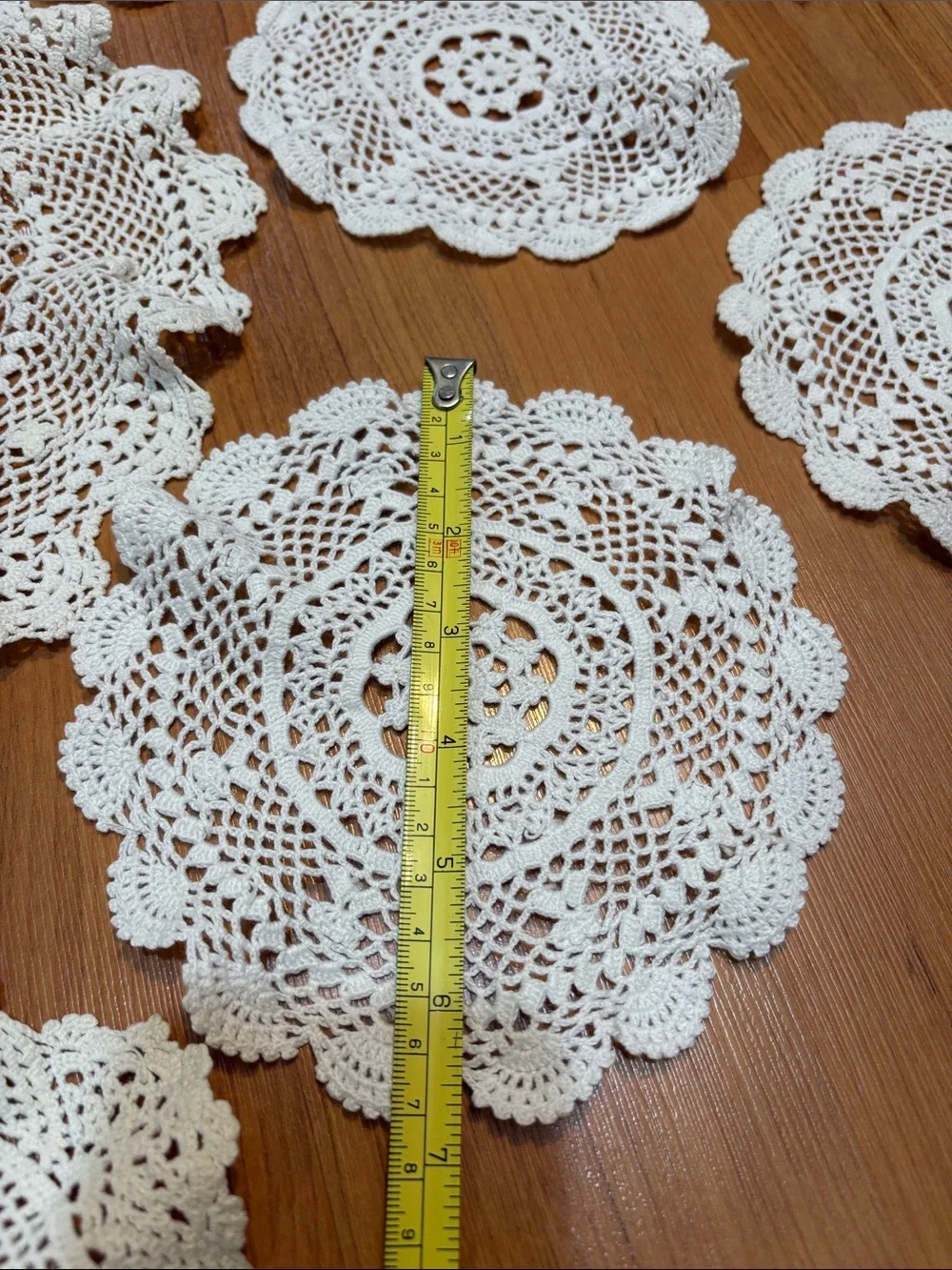 Vintage White Cotton Lace Tea Coaster (9 Pcs) Set